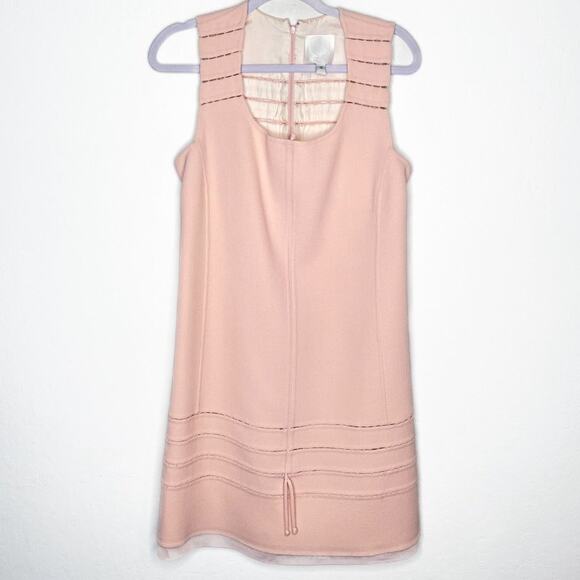 CHADO Ralph Rucci Haute Couture Sleeveless Pink Wool Shift Cocktail Dress 12 - Picture 2 of 9